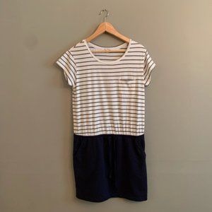 Gap Striped T-Shirt Dress XS White & Navy